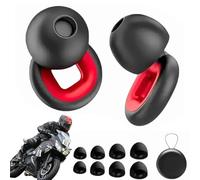 Bouchons d'oreille antibruit haute fidélité 27 db, bouchons d'oreille réutilisables pour les amateurs de moto, embouts d'oreille souples de 4 tailles avec étui de voyage (Rouge)