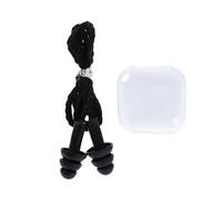 Bouchons d'oreille avec cordon en silicone anti-perte réutilisable - Réduction du bruit - Bouchons d'oreille sûrs pour la natation et le travail - Avec corde - Noir