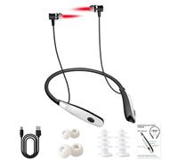 Bouchons d'oreille avec lumière infrarouge : équipement de bien-être style casque rouge, capsules irradiantes d'oreille portables rechargeables avec utilisation réglable | Pour un usage quotidien