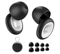 Bouchons d'oreille en forme d'anneau, adaptés pour dormir et rester concentré, livrés avec 3 têtes de rechange et une boîte de rangement (noir)