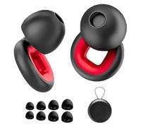 Bouchons d'oreille en forme d'anneau, adaptés pour dormir et rester concentré, livrés avec 3 têtes de rechange et boîte de rangement (rouge)