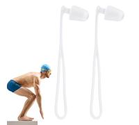 Bouchons d'Oreille pour Natation - Bouchons d'Oreille Adulte en Silicone Réutilisables,1 Paire Réutilisable avec Cordon - Accessoires Sécurisés pour Activités Aquatiques Adultes et