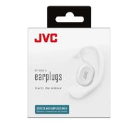JVC Bouchons d'oreille EP-S433 – Réduction de bruit, coussin d'air, embouts mémoire S/M (Blanc)