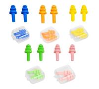 Bouchons d'oreille souples Bouchons d'oreille en silicone colorés imperméables Confort Protection des oreilles Isolation acoustique Anti-bruit(Mixed)