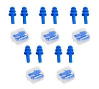 Bouchons d'oreille souples Bouchons d'oreille en silicone colorés imperméables Confort Protection des oreilles Isolation acoustique Anti-bruit(Bleu)