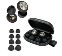 Bouchons d'Oreilles Anti-Bruit 45dB - Profil Ultra-Plat sans Pression, 4 Tailles XS/S/M/L, pour Nuit Calme, Dormeur Latéral, Voyage, Open Space, Festival - Lot Réutilisable avec Étui Transport, Noir