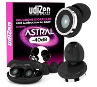 Bouchons d'Oreilles Antibruit pour Dormir Voyager Étudier -40dB UdiZen Astral - 1 Paire de Bouchons Ergonomiques Réutilisables Protection Auditive SNR 40dB Réduction du Bruit Couleur Noire avec Étui