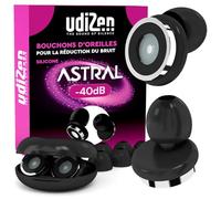Bouchons d'Oreilles Antibruit pour Dormir Voyager Étudier UdiZen -40dB Astral - 1 Paire de Bouchons Ergonomiques Réutilisables Protection Auditive SNR 40dB Réduction du Bruit avec Étui Couleur Noire