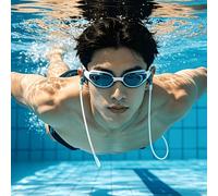 Bouchons d'oreilles de natation avec cordon, bouchons d'oreilles en silicone imperméable à 3 couches pouvant être suspendus autour du cou pour éviter que les bouchons d'oreilles ne se perdent ou ne to