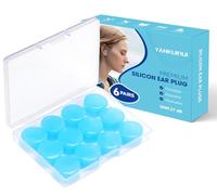 Bouchons d'oreilles en silicone réutilisables pour dormir, étanches, antibruit, de qualité supérieure, pour dormir, voyager, étudier la réduction du bruit (bleu, taille unique)