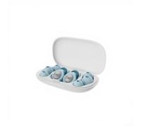 Bouchons d'oreilles en silicone sans latex avec réduction du bruit jusqu'à 56 dB pour une utilisation répétée sûre dans des espaces de couchage partagés (bleu)