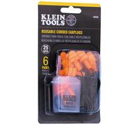 Bouchons d'oreilles filaires Klein Tools 605036, 25 dB NRR, r utilisables, orange, avec tui, pour la construction, r duction du bruit, lot de 6
