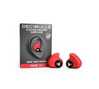 - Bouchons d'oreilles moulés sur-mesure - Atténuation 27dB, Sommeil, Travail, Musique, Made in USA - Rouge