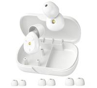 Bouchons d'oreilles pour dormir, 50 dB, réutilisables, en silicone, avec 6 embouts et sac de transport, protection auditive en silicone souple, pour dormir, étudier, travailler, voyager, blanc, taille