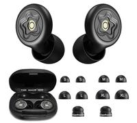 Bouchons d'oreilles pour dormir, anti-bruit, 50 dB, en silicone souple, réutilisables, avec 10 embouts d'oreille et sac de transport pour dormir, concert, travail, étude, voyage, noir