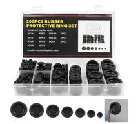 Bouchons en Caoutchouc 200 Pièces, Passe Fil Caoutchouc, Câble en Caoutchouc, Assortiment Oeillet en Caoutchouc pour Protéger Les Fils, connecteurs de Câble, 7 Tailles