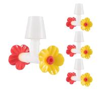 Bouchons pour Nourrisseur Colibri - 4 Tubes Nectar avec Bouchons Fleuris,Pièces de Remplacement de Bec avec Embout Anti-Gouttes pour Jardins