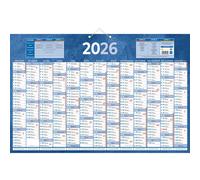 Bouchut Calendrier mural annuel (13 mois / face) - Bleu - 43 x 65 cm - 2026