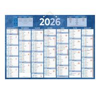 Bouchut Calendrier mural annuel bleu (7 mois/face) - 38,5 x 54 cm - 2026
