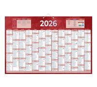 Bouchut Calendrier mural annuel (recto 13 mois) - Rouge - 43 x 65 cm - 2026