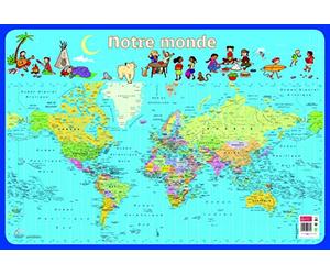 Bouchut Grandremy Poster pédagogique en PVC - 76x52 cm - Le Monde