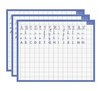 BOUCHUT Lot de 3 Ardoises rigide effaçable à sec "Alphabet & Seyes" 21 x 26,5 cm