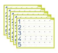 BOUCHUT Lot de 5 Ardoises rigide effaçable à sec "Chiffres" 21 x 26,5 cm