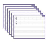 BOUCHUT Lot de 6 Ardoises rigide effaçable à sec "Solfège" 32 x 42 cm