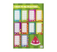 AC-Déco Poster pédagogique Tables de multiplications BOUCHUT 52 x 76 cm PVC