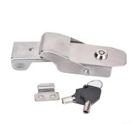 Boucle à ressort en acier inoxydable 304, avec cylindre de serrure, 2 clés, fermeture sécurisée compacte pour porte coulissante, armoire, tiroir, boîte à outils