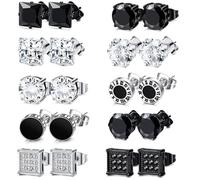 Boucle AimantéE Homme, 10 Paires Boucle D'Oreille AimantéE Femme, Aimant Sans Trou Boucle D'Oreilles Clip, Boucles D'Oreilles MagnéTique En Acier Inoxydable Pour Femme Homme (A)