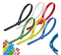 Boucle autobloquante, boucle autobloquante - Attaches en nylon réutilisables, 100 serre-câbles réutilisables, attaches pour câbles autobloquants, attaches pour câbles amovibles avec fermeture éclair