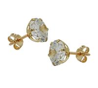 Boucle d& 39 oreille clou 8mm zircone OR 9Kt