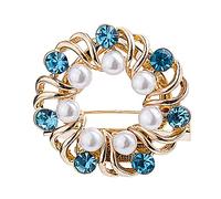Boucle D’écharpe de Mode Soie Écharpe Fermoir Noeud Perle Broche Corsage pour Femmes Filles Décoratif(rouge)