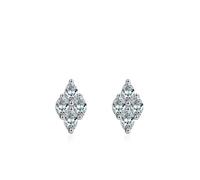 Boucle D Oreille Argent 925, Boucle Oreille Femme Clou Losange avec Zircone Cubique Argent