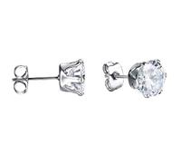 Boucle D’ Oreille d'oreilles en zircon avec un seul à hexagone classique d'oreilles de la mariée Bijoux de personnalité pour les femmes et les filles (Silver, One Size)