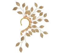 Boucle d ' oreille en forme de feuille de scintillante, manchette pour femmes, décoration d ' oreille, Clip de manchette, ornement, bijoux en alliage sophistiqué, Non percé