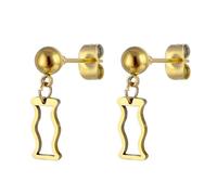 Boucle D Oreille Femme, Boucles D'Oreilles Femme Acier Inoxydable Clou Or Boule Ronde avec Pendentif en Forme de Bouteille pour Nouvelle Année