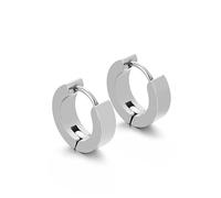 Boucle D Oreille Femme, Créoles Blanche Titane Géométrie Circulaire de Style Simple pour Fête Des Pères Bijoux