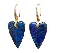 Boucle D 'Oreille Femme,Mode Lapis Lazuli Boucles D'Oreilles Goutte Avec Pendentif En Forme De Coeur Dangle Aureate Crochet Boucles D'Oreilles Pierres Précieuses Boucles D'Oreilles Cristal De Guér