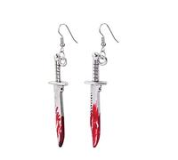 Boucle d ' oreille gothique en métal avec ciseaux et hache, boucle d ' oreille d ' hippopotame de sang drôle d ' halloween pour femmes, bijoux de fête pour filles, Halloween Boucles d ' oreilles, A