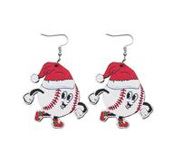 Boucle D’ Oreille Homme d'oreilles de noël, bijoux d'oreille, amour père noël, bougie en forme de goutte, chapeau, Baseball, d'oreilles personnalisées pour femmes Boucle D Oreille (C, One Size)