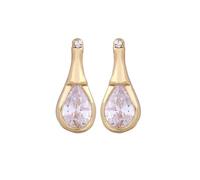 Boucle D Oreille Mariage, Boucle D'Oreille Clou Zirconium Or avec Zircone Cubique Blanche en Forme de Larme 17X7mm pour Femme Nouvelle Année Bijoux