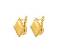 Boucle D Oreille Mariage Femme, Créoles Doré Losange Géométrique 18X12mm pour Fête Des Pères Bijoux