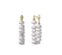 Boucle D Oreille Mariage Femme, Créoles en Or Argent Sterling S925 Perle avec Des Perles pour Anniversaire Bijoux