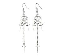 Boucle d ' oreille pendante étoile à cinq branches pendentif épée noire sacrée bijoux gothiques boucle d ' oreille pour femmes adolescentes filles poignard balancent pour femmes hommes jauges