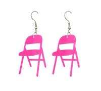 Boucle D’ Oreille Plat Unique Déclaration Empilable Chaise Pliante D'oreilles Amusant Coloré Acrylique Chaise Pendentif D'oreilles Pliante Boho Bijoux (F, One Size)