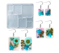 Boucle D’oreille Résine Moule Rond Diamants Forme Silicone Bijoux Pendentif Résine Moulage Fabrication Artisanat Bijoux Pendentif Silicone Moule