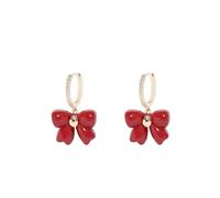 Boucle d’oreille rouge vin à la mode pour femmes, vintage avec un charme rétro, accessoires automne et hiver 2023.