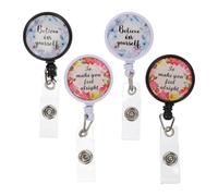 Boucle de Badge D'identification Fleur Lettres, Clip Décoratif | Cartes et Bus, Usage en Tournées Médicales ou Restaurant, Style Élégant, Créatif, Mode Couleur Aléatoire